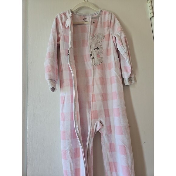 Carter's Puppy Face Long Sleeve Sleeper Size 4T Zippered Footie PJs Girl Toddler - Picture 10 of 13